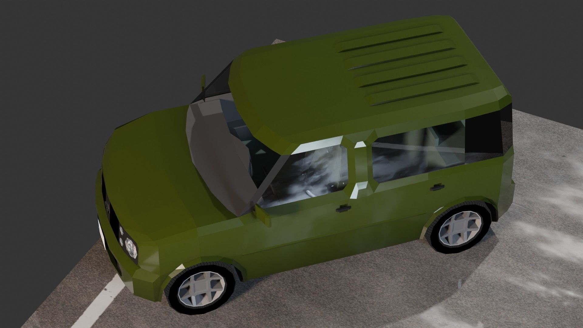 Nissan Cube Low-poly 3D model_10