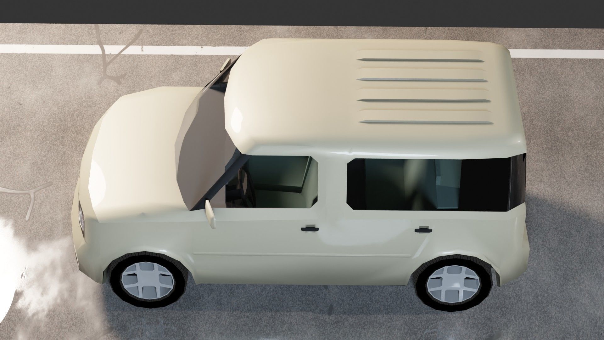 Nissan Cube Low-poly 3D model_2