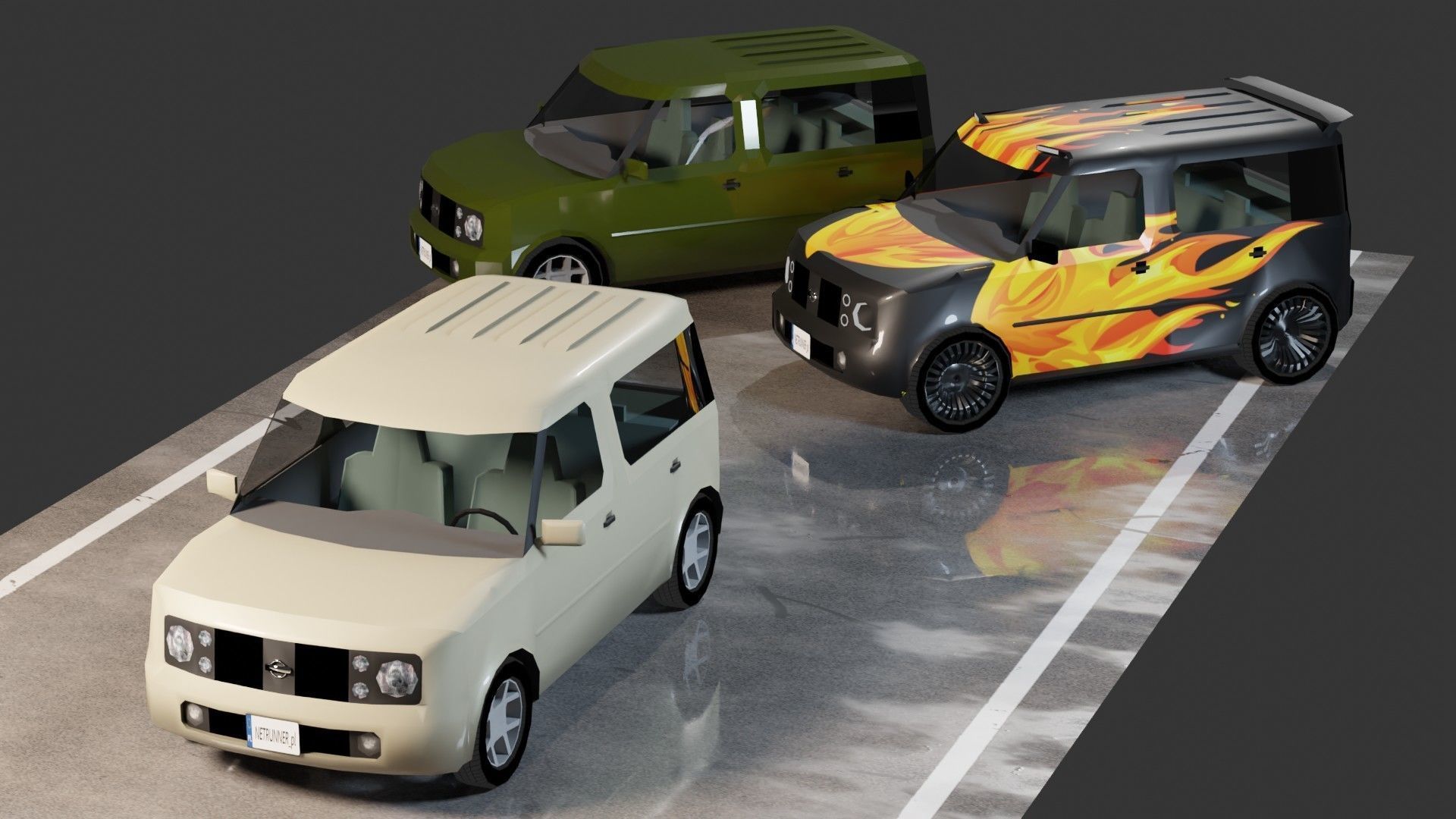 Nissan Cube Low-poly 3D model_1