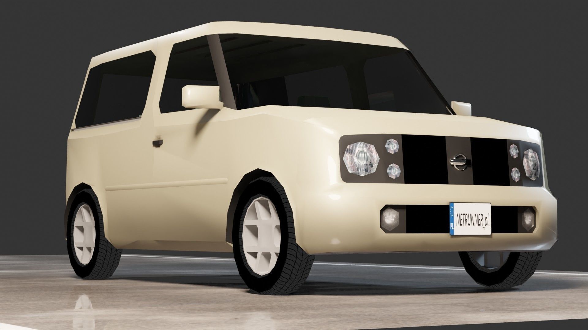 Nissan Cube Low-poly 3D model_4