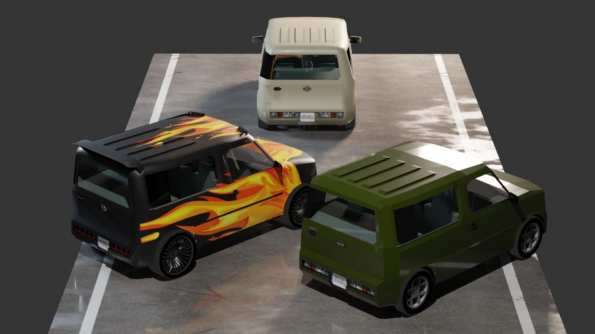 Nissan Cube Low-poly 3D model_15