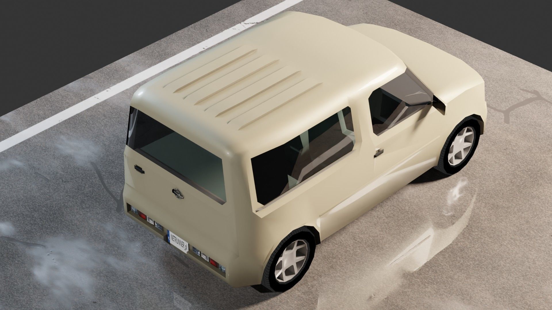 Nissan Cube Low-poly 3D model_5