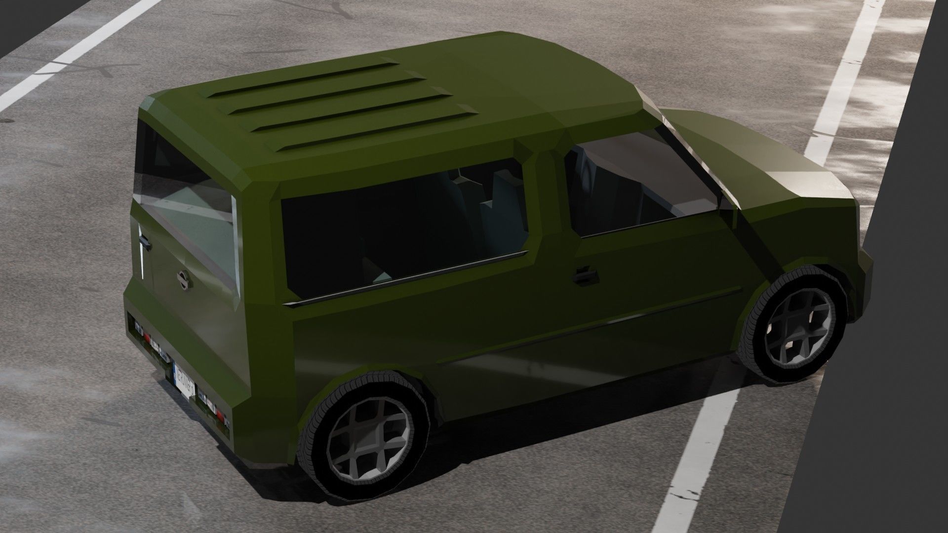 Nissan Cube Low-poly 3D model_11