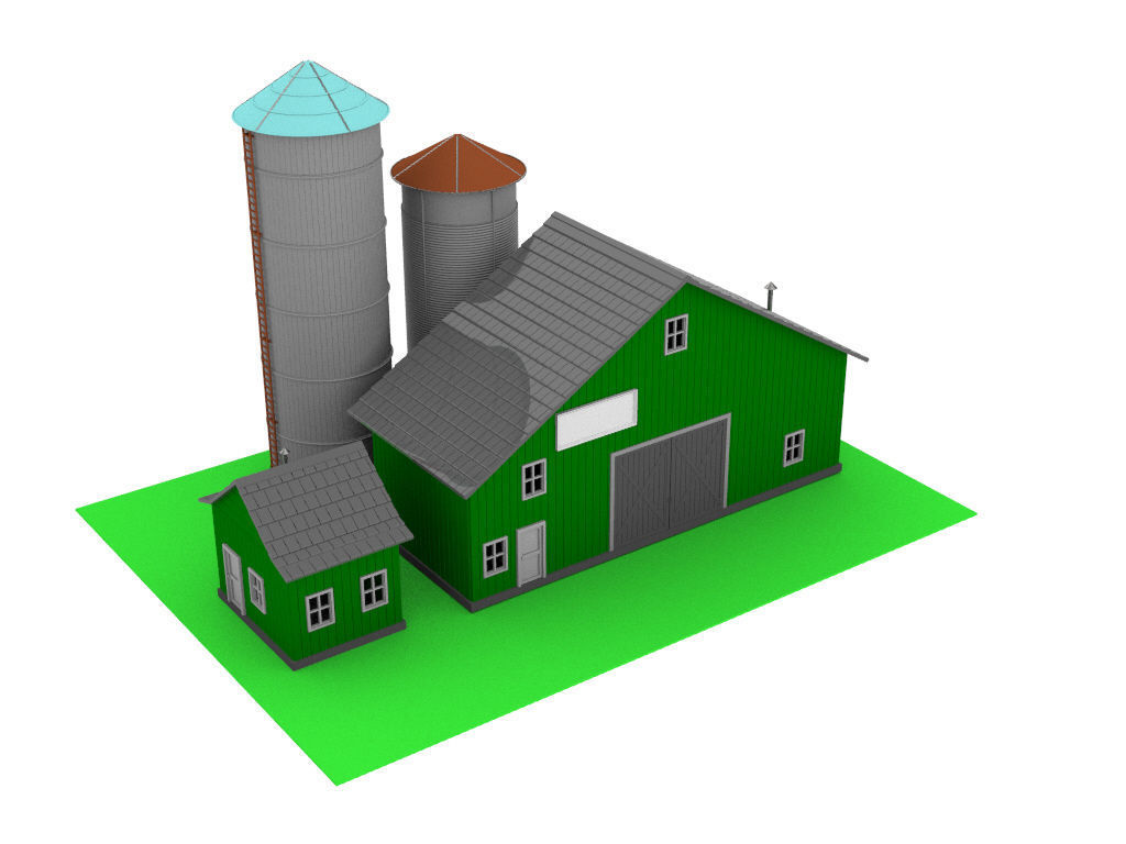 HO scale SUGAR WAREHOUSE 1 87 SCALE FOR RAILWAY DIORAMA MODEL 3D print model_1