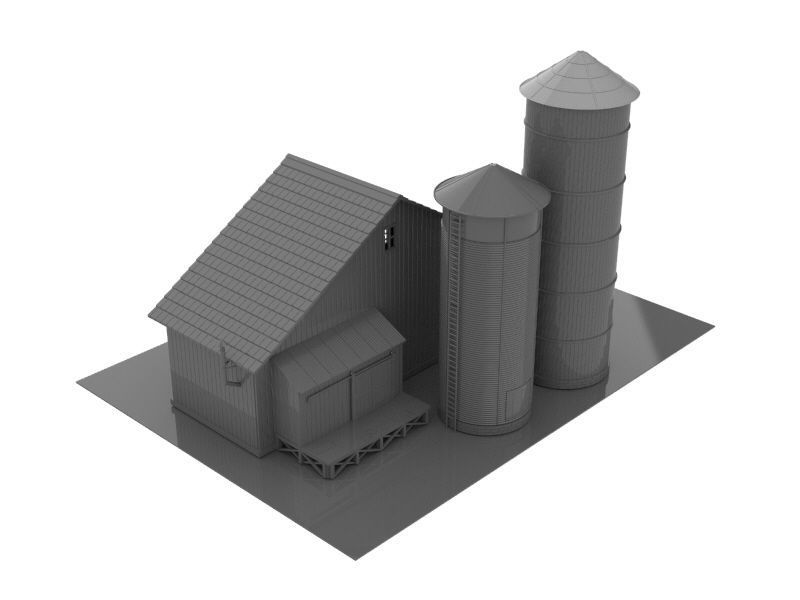 HO scale SUGAR WAREHOUSE 1 87 SCALE FOR RAILWAY DIORAMA MODEL 3D print model_5