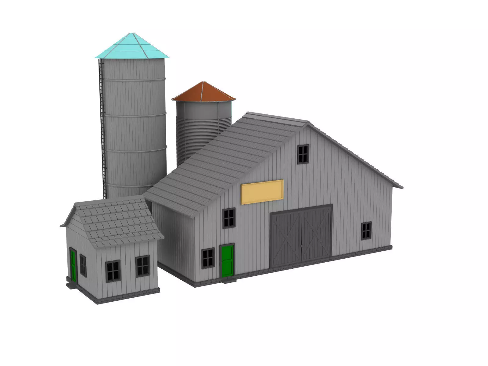 HO scale SUGAR WAREHOUSE 1 87 SCALE FOR RAILWAY DIORAMA MODEL 3D print model_0