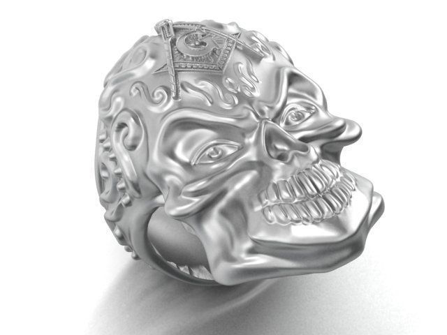 skull ring 3D print model_2