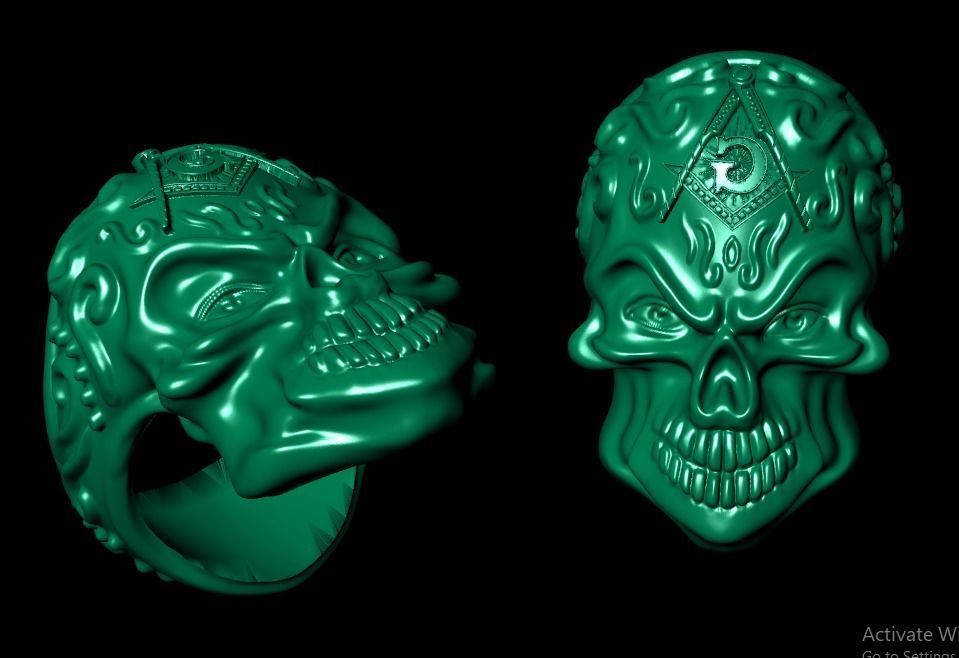 skull ring 3D print model_7