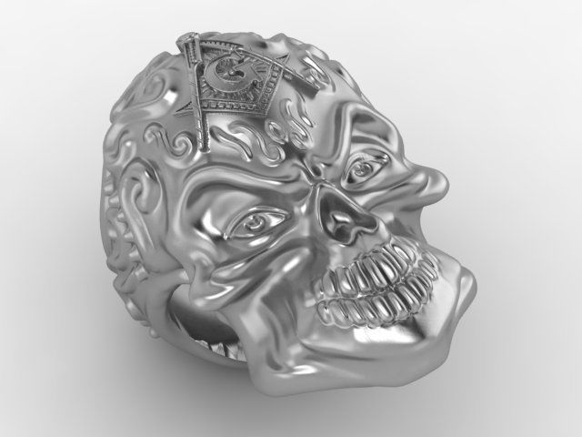 skull ring 3D print model_14