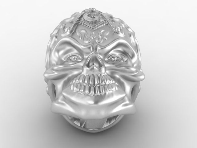 skull ring 3D print model_4