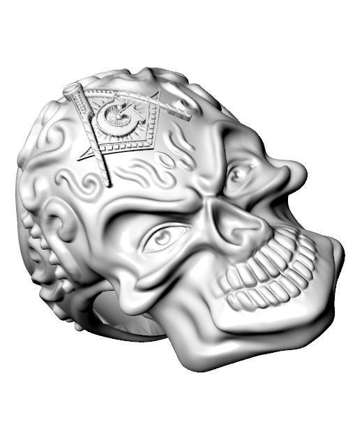 skull ring 3D print model_6