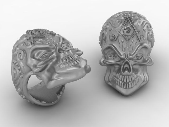 skull ring 3D print model_5