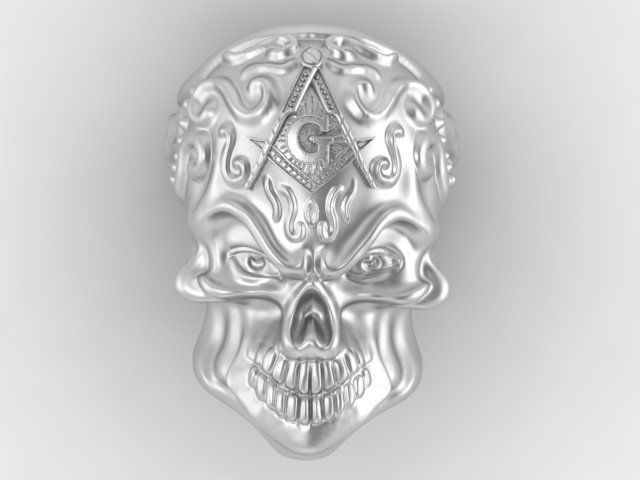 skull ring 3D print model_1