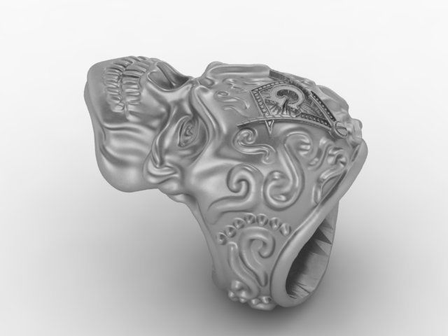 skull ring 3D print model_13