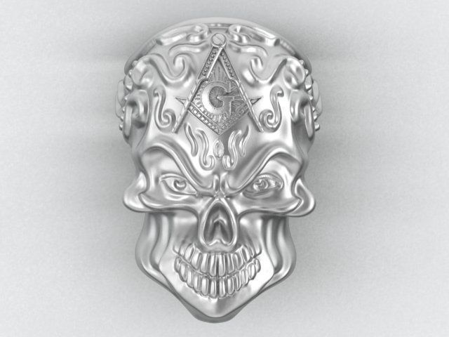 skull ring 3D print model_3