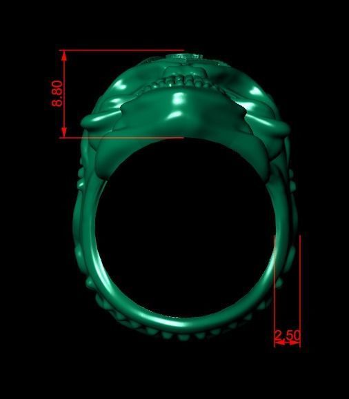 skull ring 3D print model_16