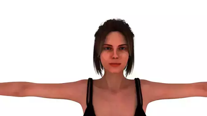 Girl Animated with facial Rig
