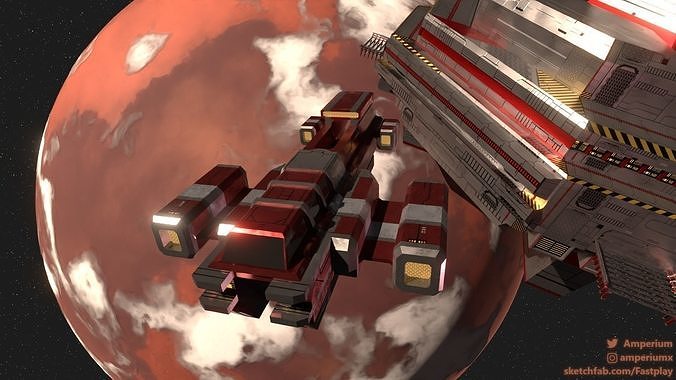 Starships Pack 1 Low-poly 3D model