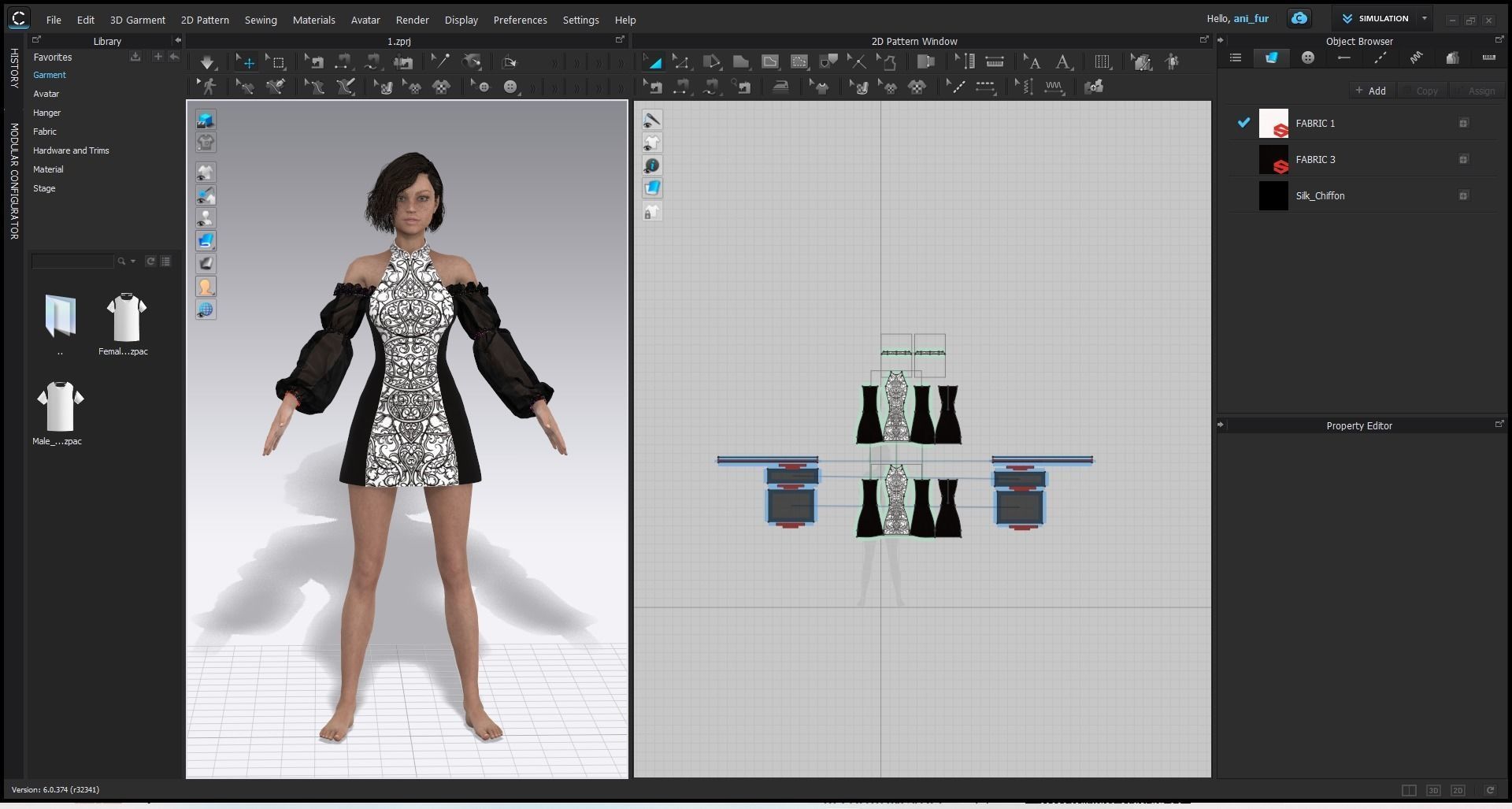 Female Dress Marvelous Designer 3D model_4