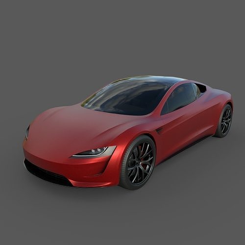 Electric Sport Car Game Ready Low-poly 3D model 2