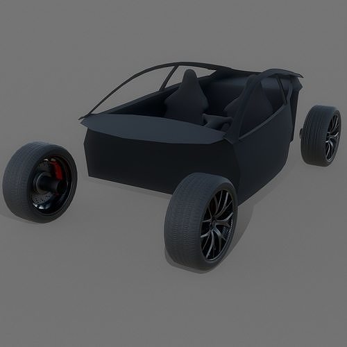 Electric Sport Car Game Ready Low-poly 3D model 7