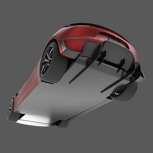 Electric Sport Car Game Ready Low-poly 3D model 6