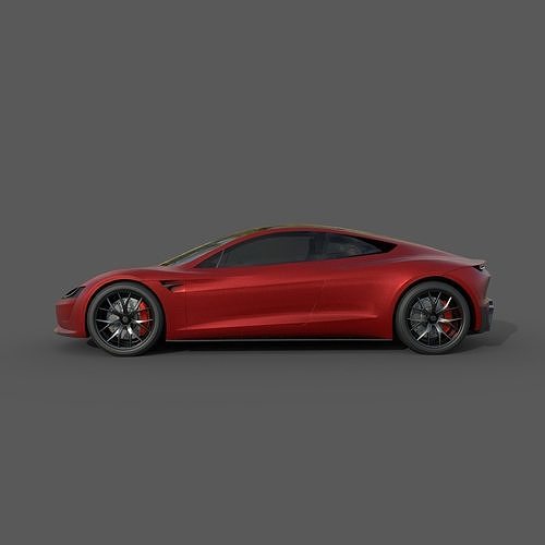 Electric Sport Car Game Ready Low-poly 3D model 4