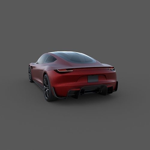 Electric Sport Car Game Ready Low-poly 3D model 5