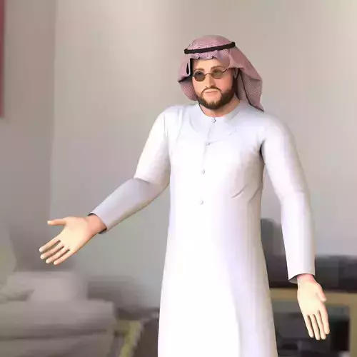Arab Man Character Rigged Low-poly 3D model