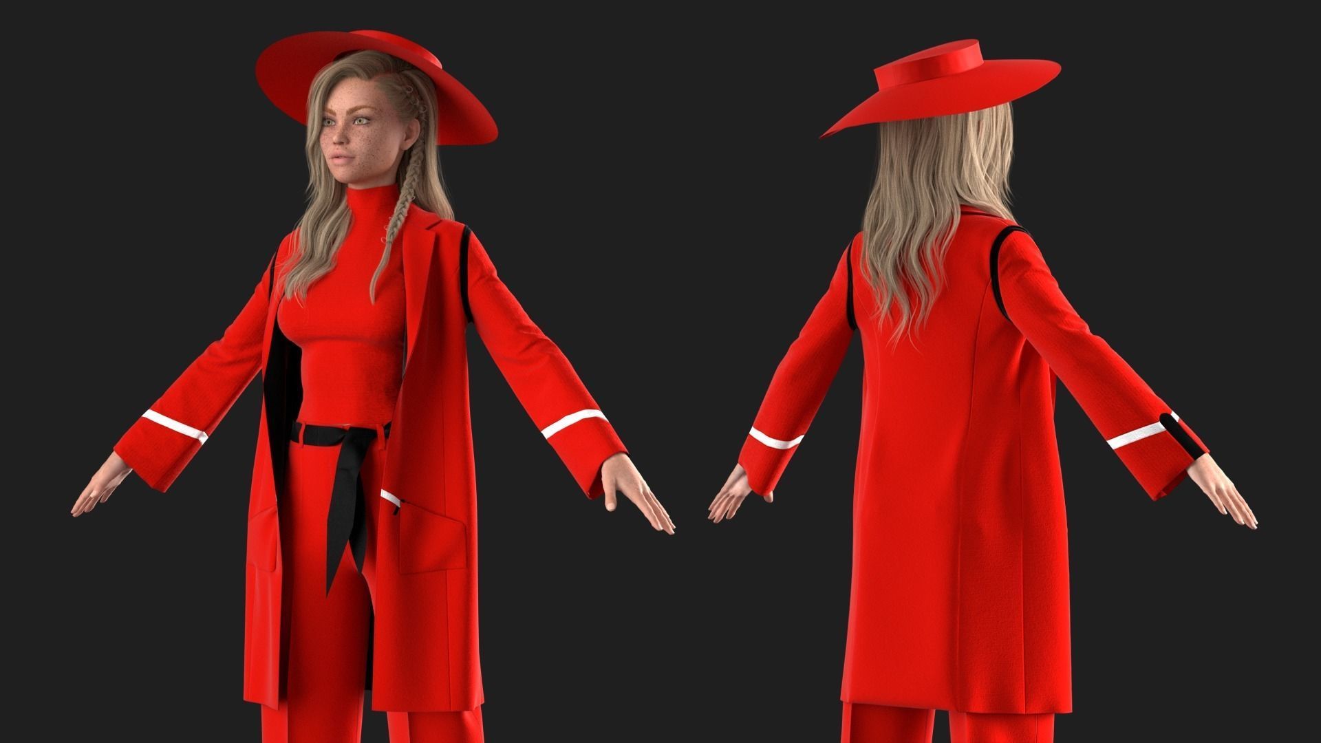 Female Outfit Marvelous Designer Free 3D model_1