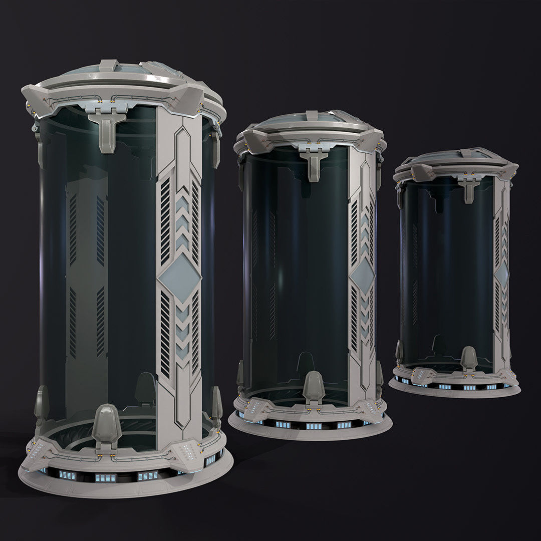 Modular Sci-Fi kitbash pack Low-poly 3D model_23