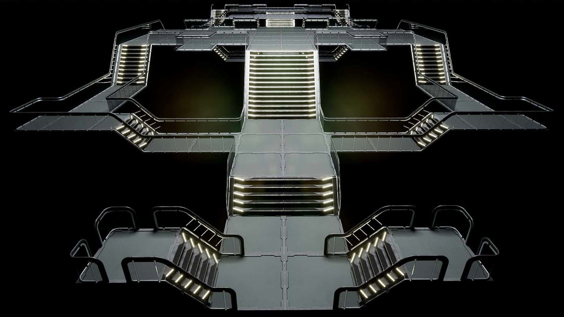 Modular Sci-Fi kitbash pack Low-poly 3D model_22