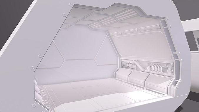 Modular Sci-Fi kitbash pack Low-poly 3D model 6