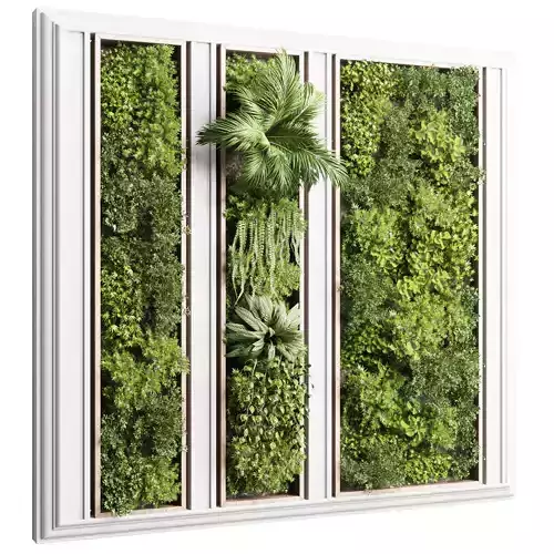 Vertical Wall Garden With classic concrete frame