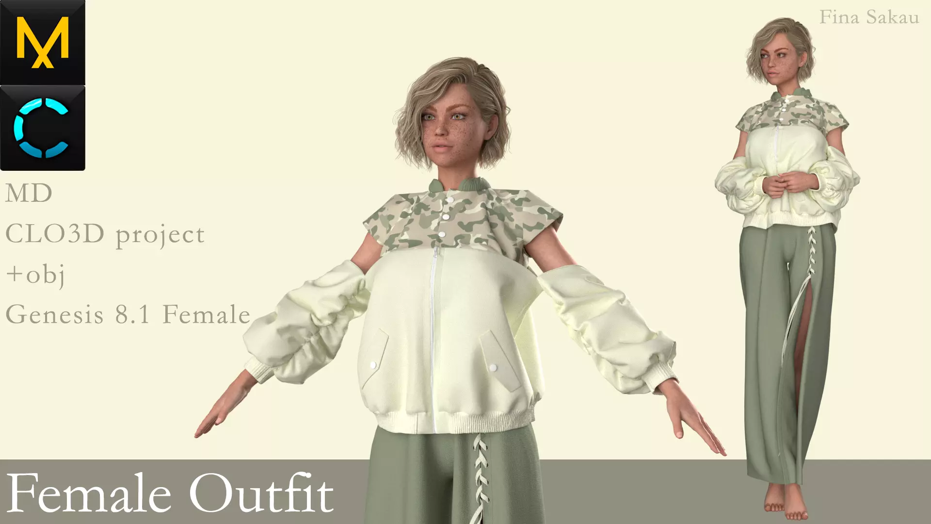 Female Outfit Marvelous Designer 3D model_0