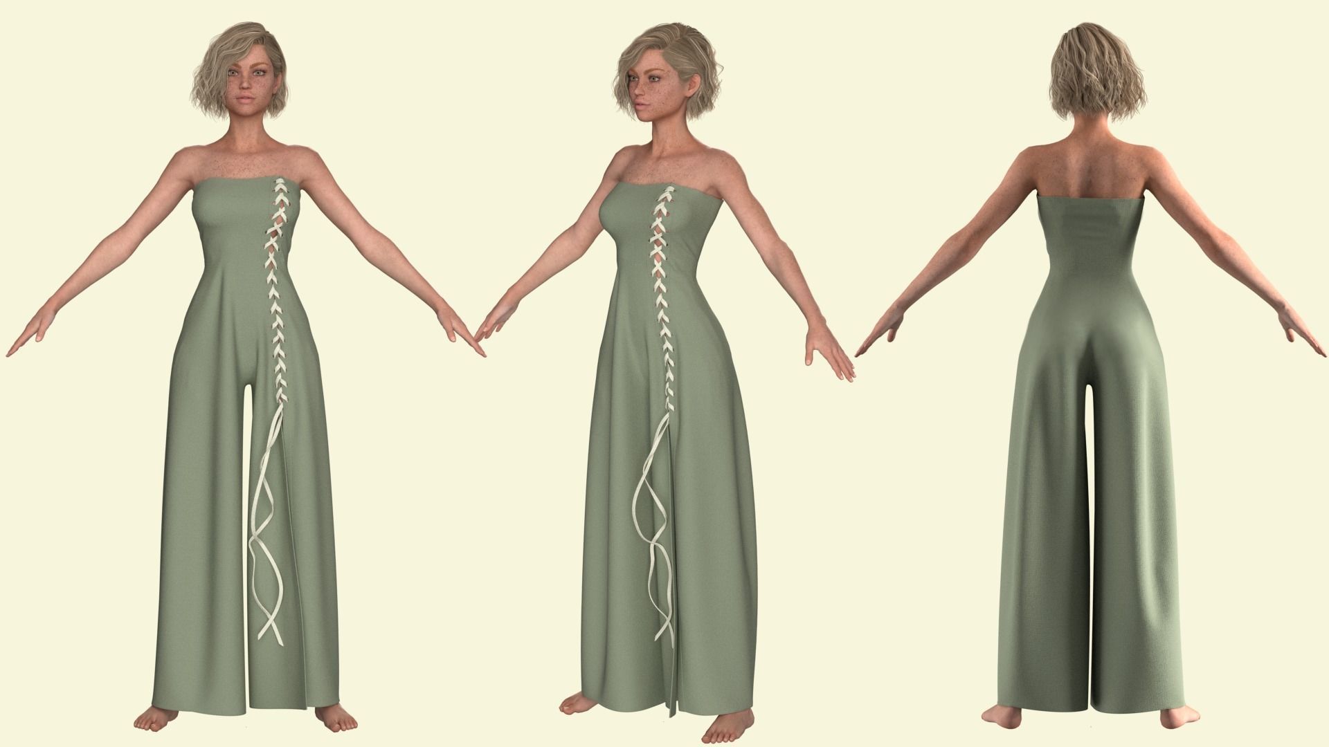 Female Outfit Marvelous Designer 3D model_2