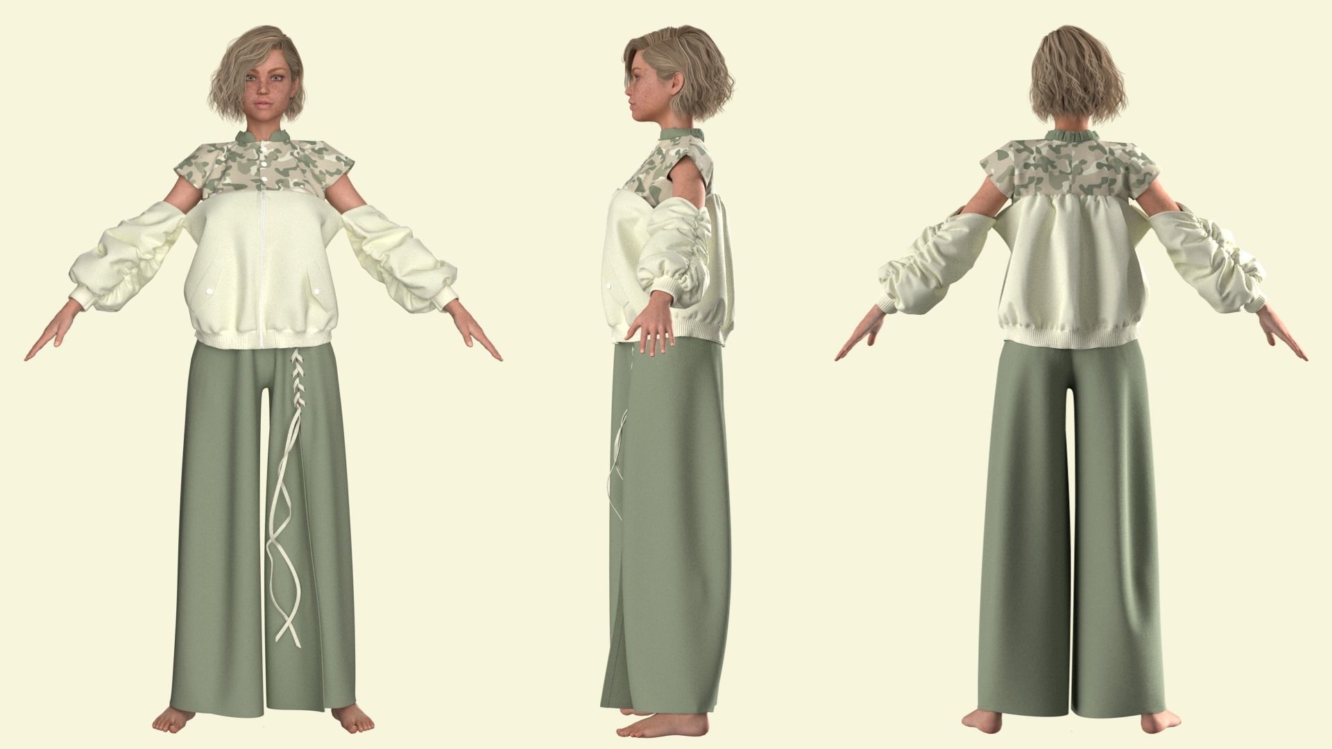 Female Outfit Marvelous Designer 3D model_1