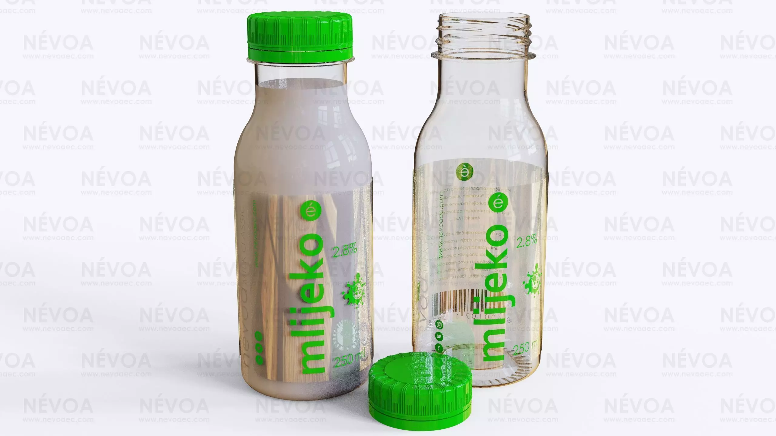 Milk bottle - Classic series 250 ml 3D model