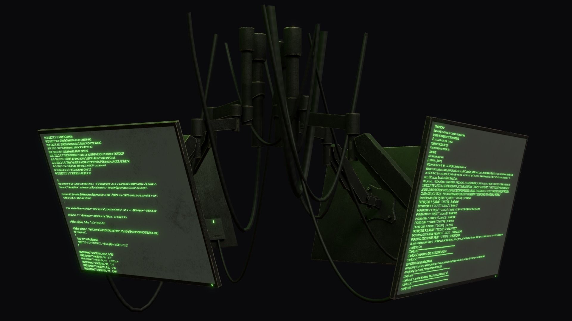 Cyberpunk screens Low-poly 3D model_3