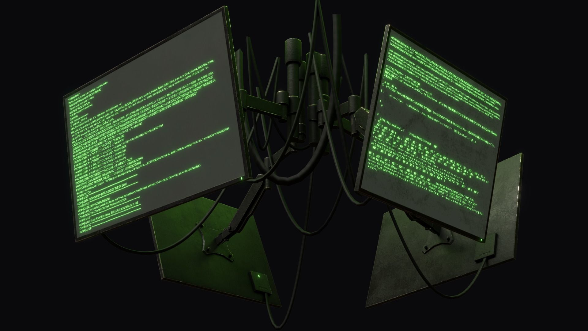 Cyberpunk screens Low-poly 3D model_5