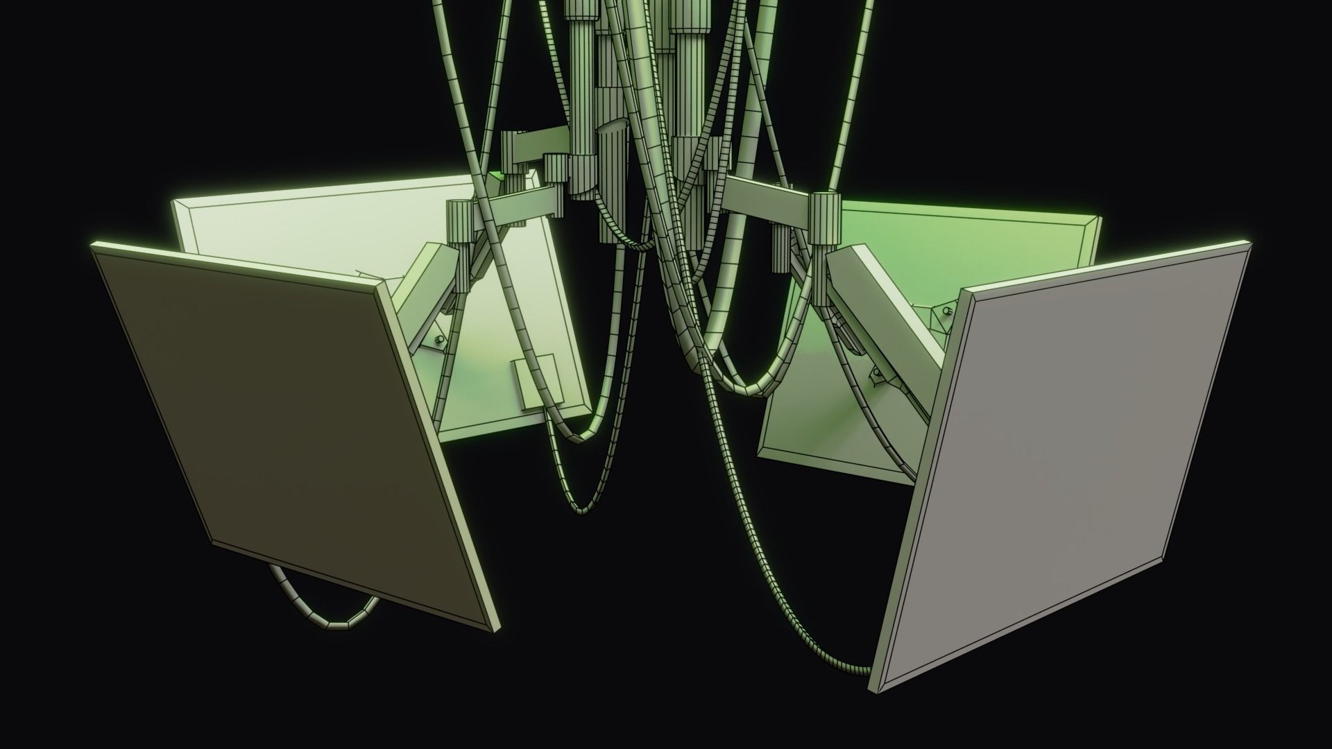 Cyberpunk screens Low-poly 3D model_2