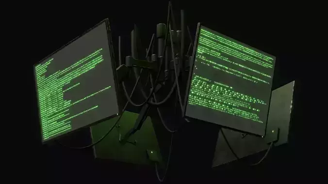 Cyberpunk screens Low-poly 3D model