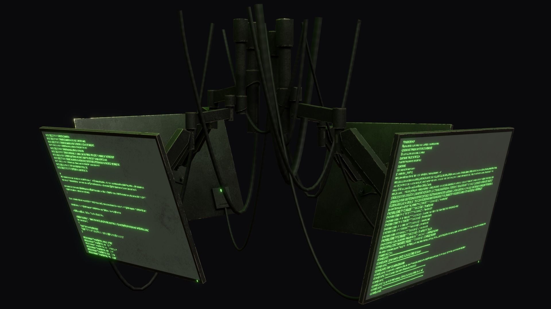 Cyberpunk screens Low-poly 3D model_6