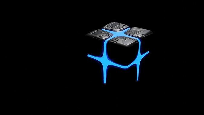 AlienShip glow in cube wallpaper hd Low-poly 3D model