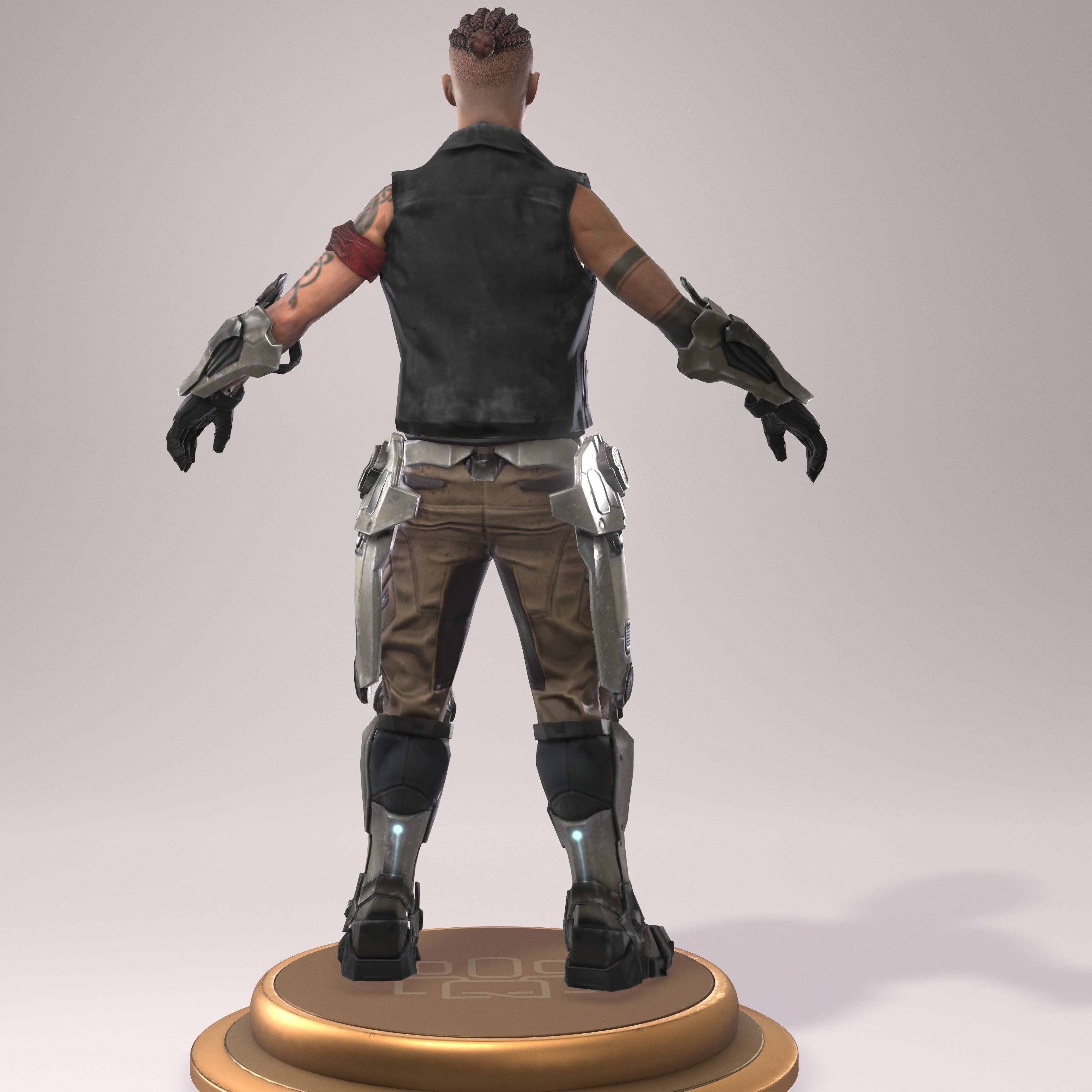 male1-6 man in armor Free 3D model_2