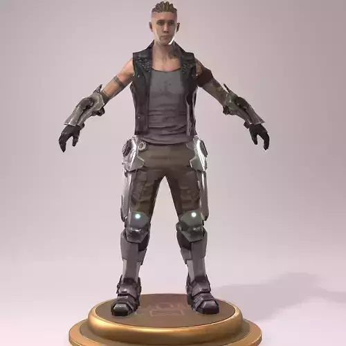 male1-6 man in armor Free 3D model