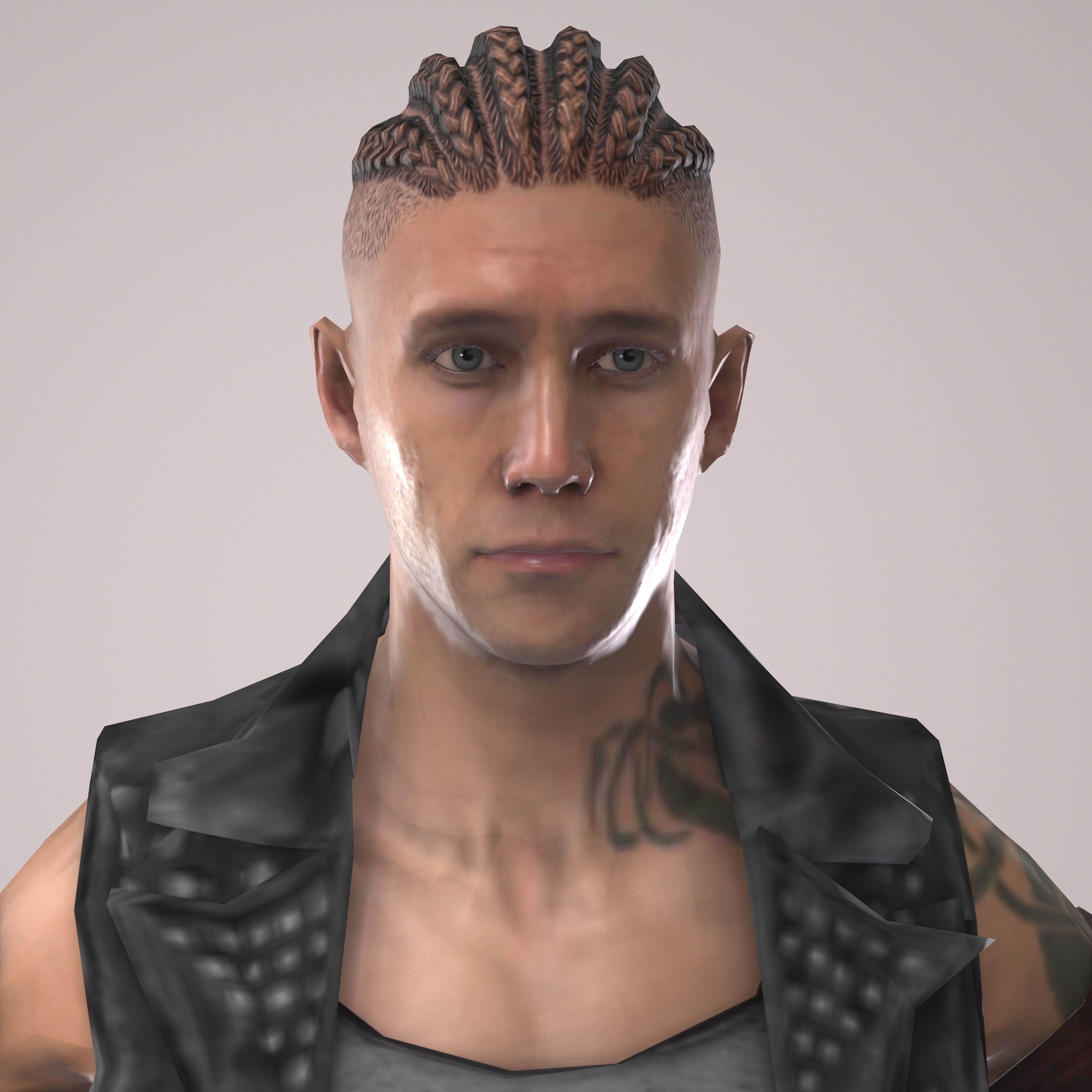 male1-6 man in armor Free 3D model_5