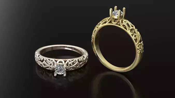 Arabesque ring 3D model