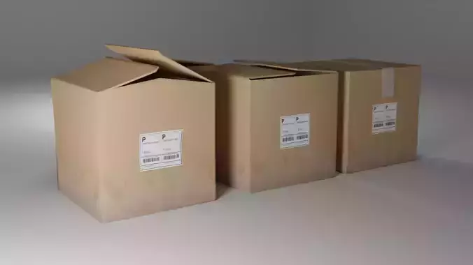 Low Poly Cardboard Boxes