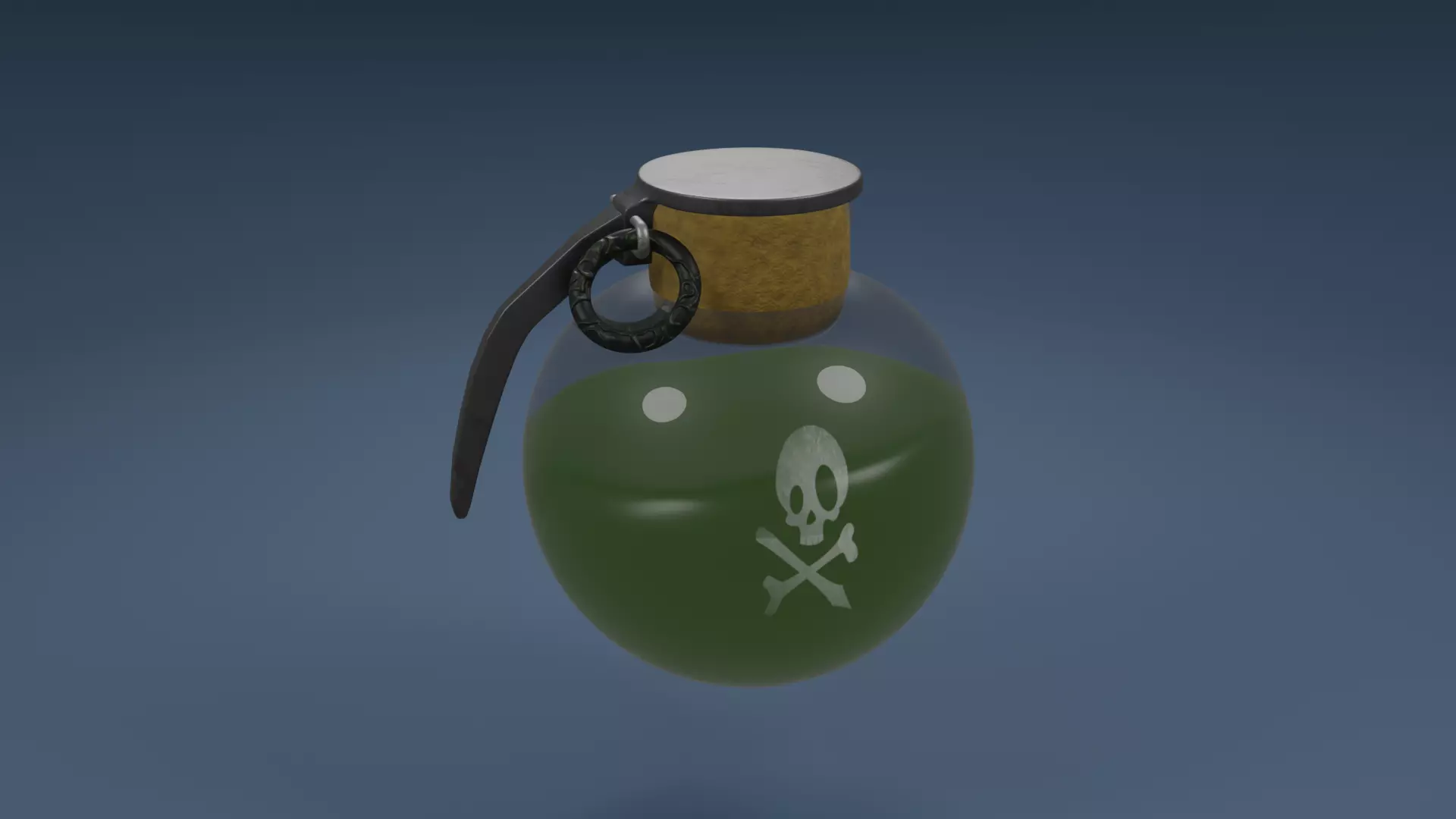 acid grenade weapon PBR mid-poly game ready 3D model_0